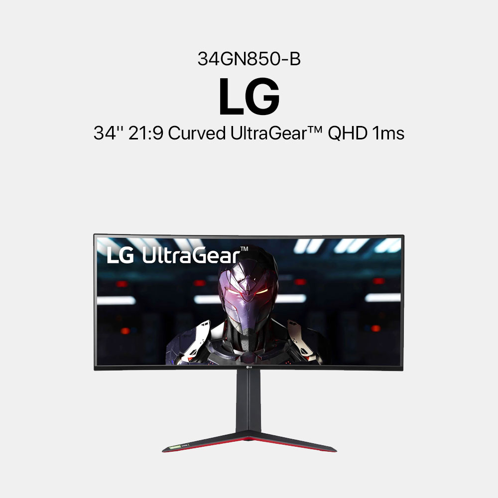 LG 34'' 21:9 Curved UltraGear™ QHD 1ms Gaming Monitor with 144Hz [34GN850-B]