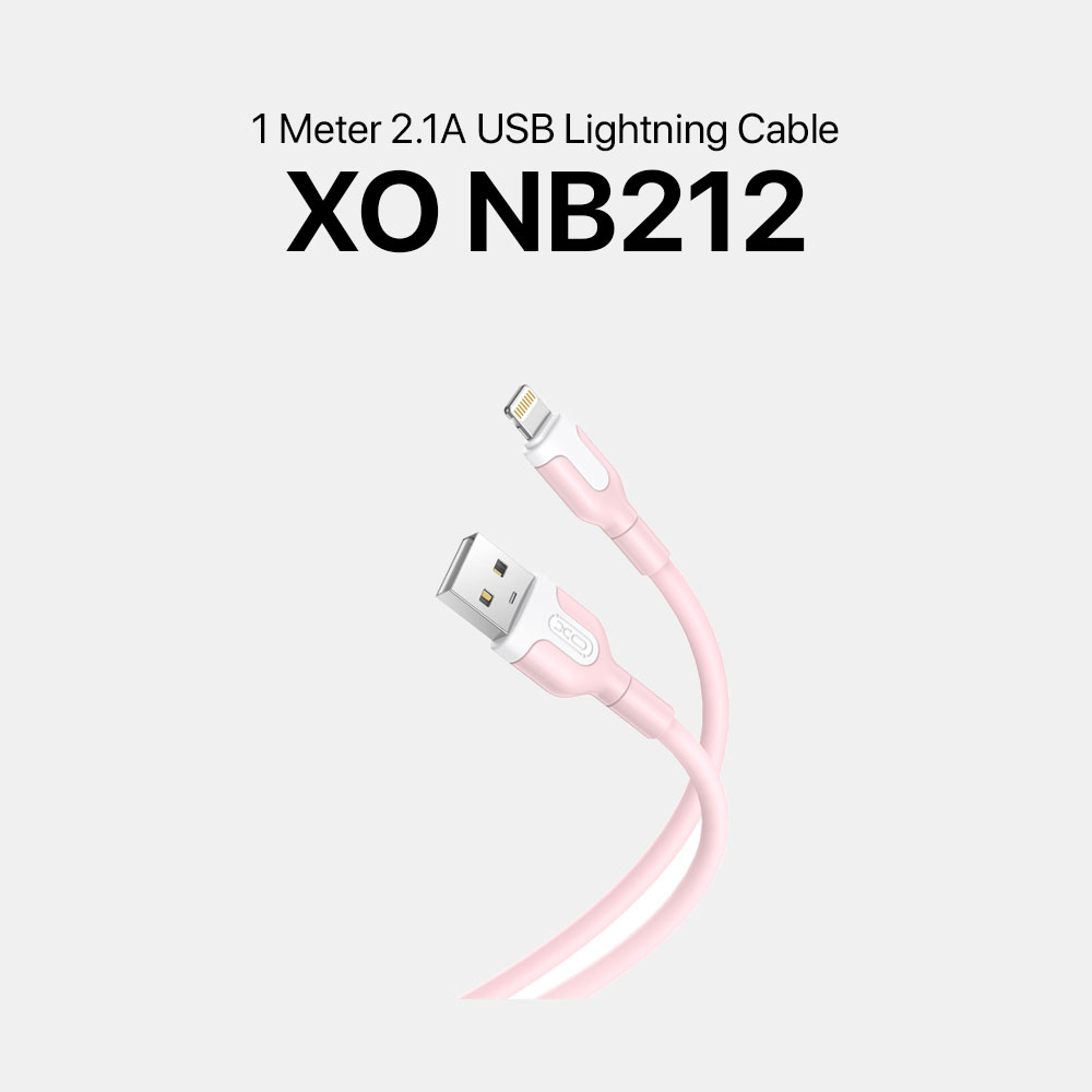 Jaclem - Câble XO NB212 USB - USB-C 1,0 m 2,1A rose