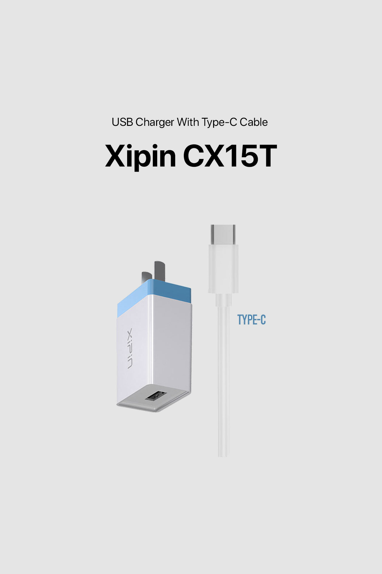 Xipin CX15T USB Charger With Type-C Cable