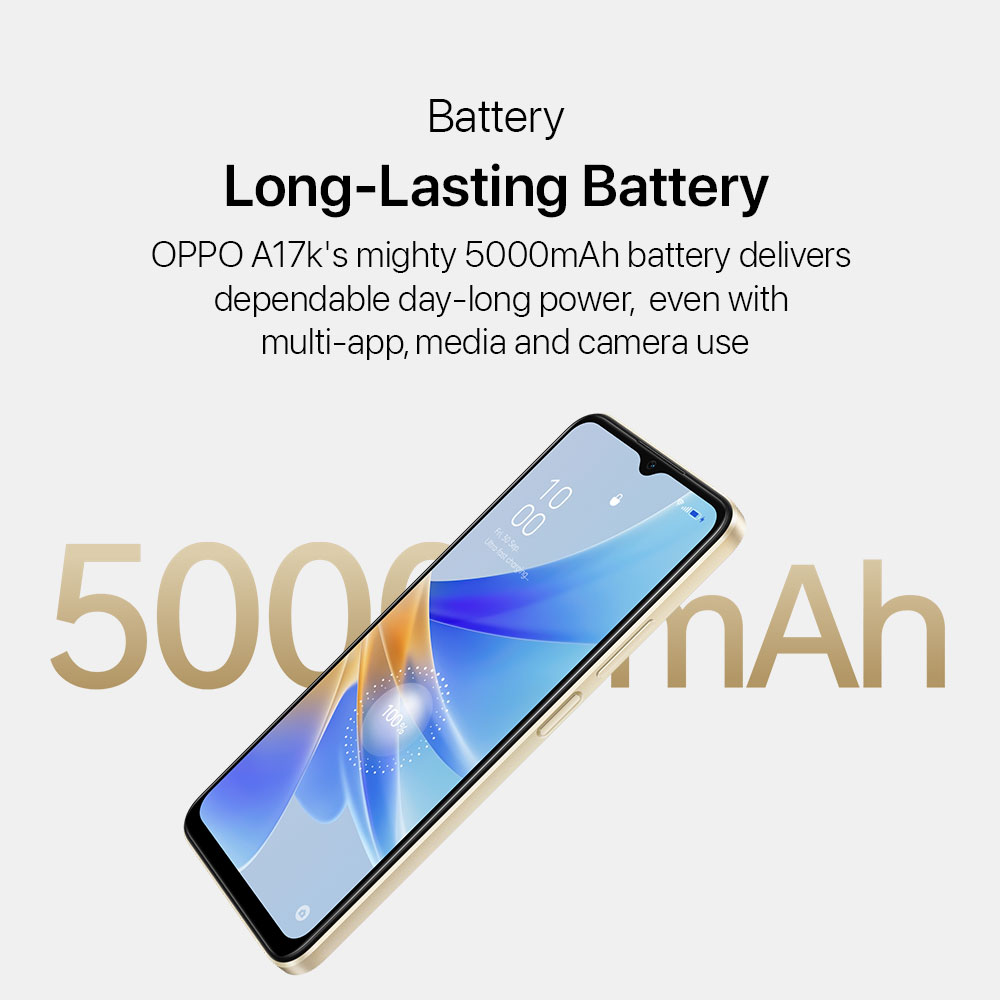 oppo a17k battery mah