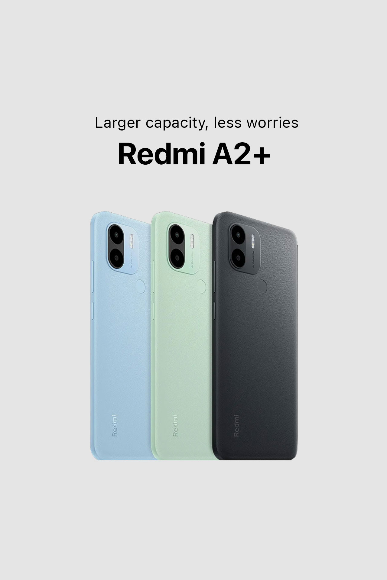 Móvil  Xiaomi Redmi A2, Negro, 64 GB, 3 GB RAM, 6.52 HD+ Dot Drop  Display, MediaTek Helio G36, 5000 mAh, Android