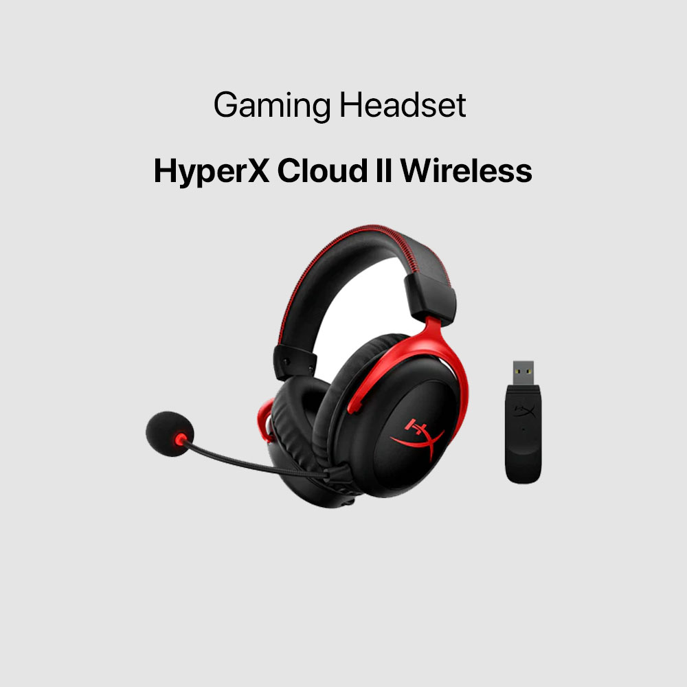 HyperX Cloud II Wireless Headset, Svart, Röd