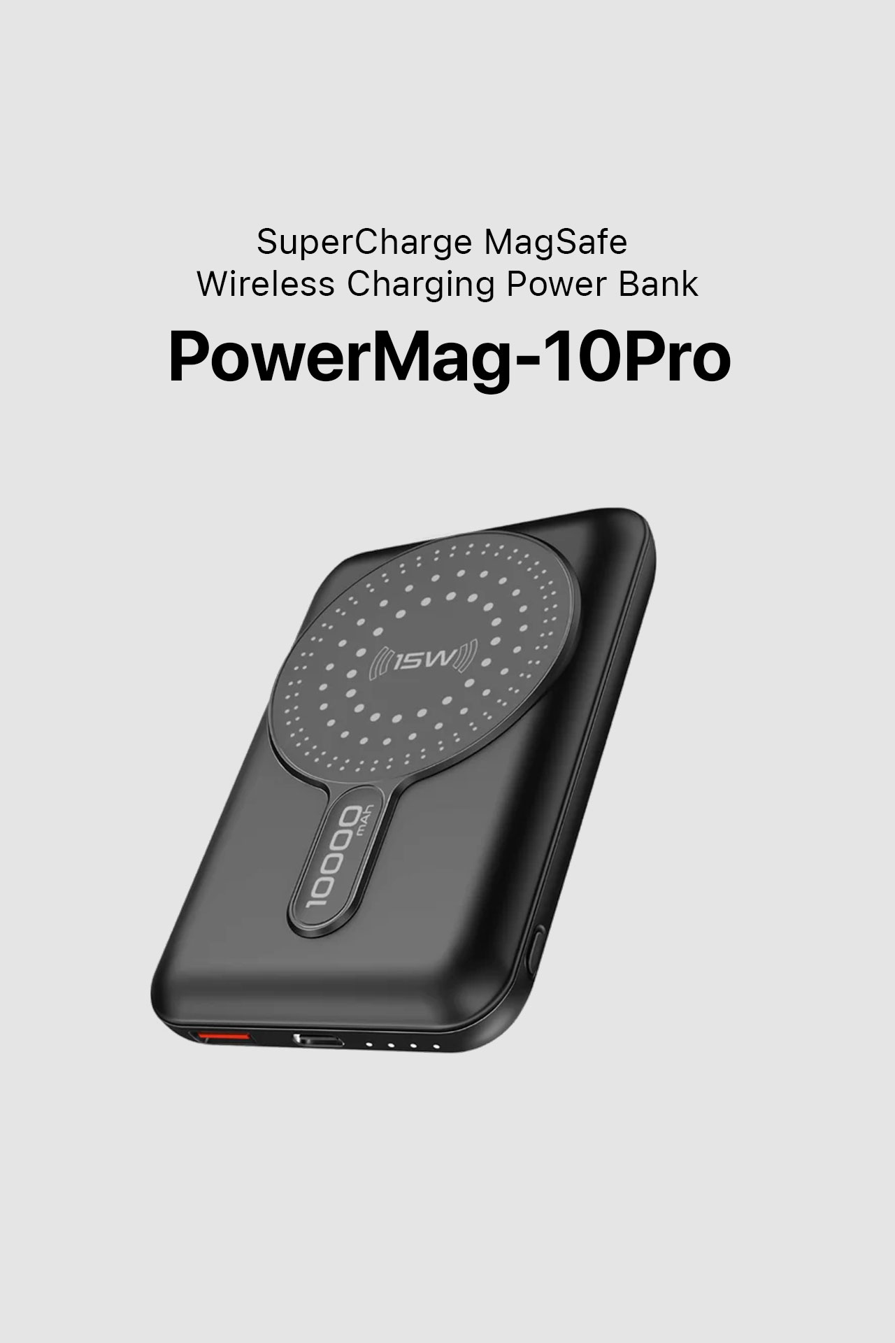 Power Bank Inalámbrico - Promate Powermag-10+ Inalámbrico MagSafe