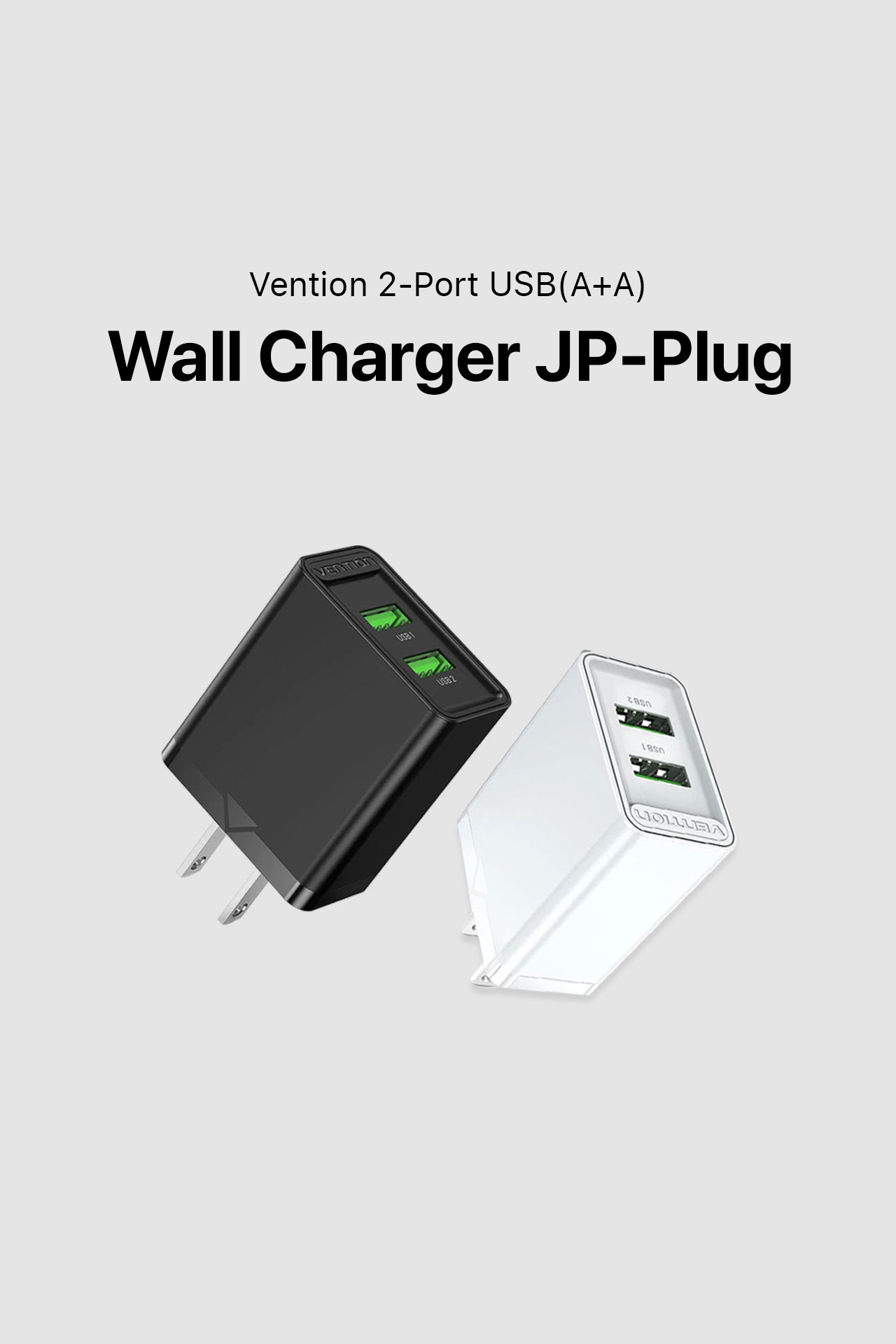Vention 2-Port Wall Charger JP-Plug