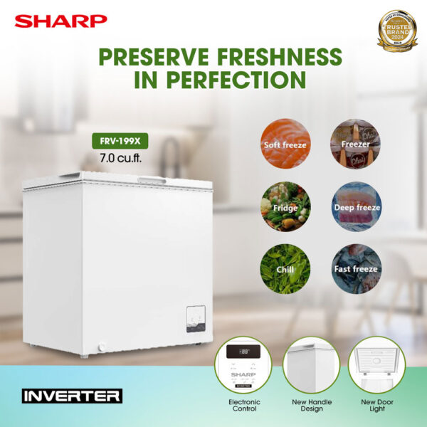 Sharp 7.0 cu. ft Inverter Chest Freezer (FRV-199X) | Memoxpress Online