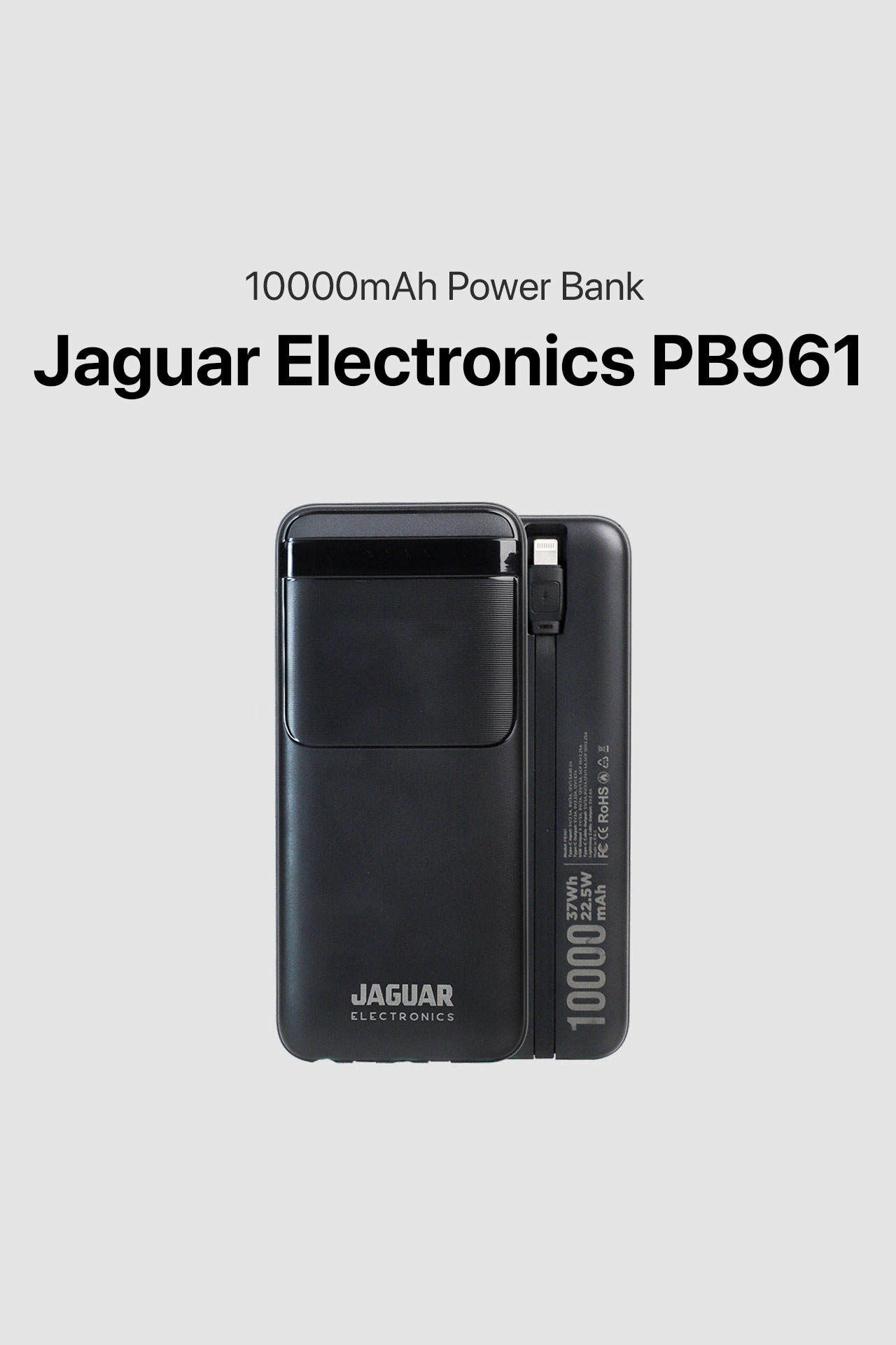 Jaguar Electronics PB961 10000mAh 22.5W PD/QC 3.0 Fast Charging Power bank
