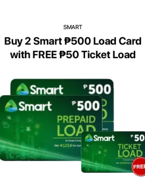 Buy 2 Pcs Smart ₱500 Load Card with FREE ₱50 Ticket Load