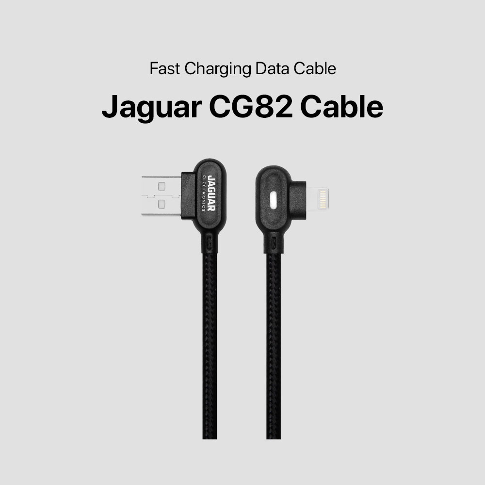 Jaguar Electronics CG82 3.0A 0.5 Meter Fast Charging Data 90 Degree Cable