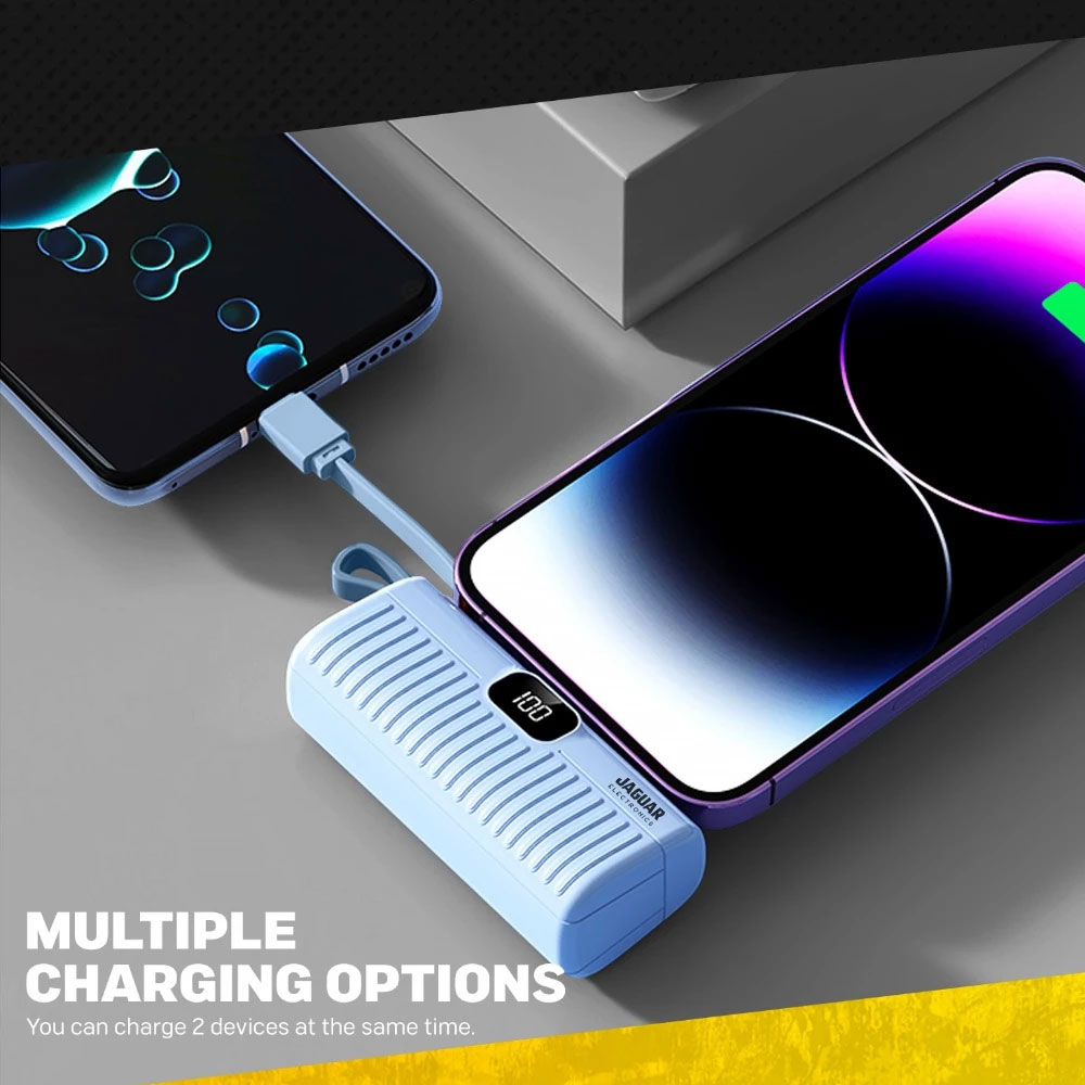 Jaguar Electronics PB153 Mini Plug In Power Bank with Digital Display 5000mAh Type-C - Image 4