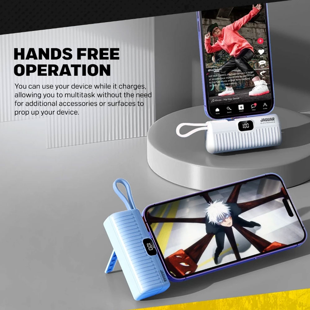 Jaguar Electronics PB153 Mini Plug In Power Bank with Digital Display 5000mAh Type-C - Image 3