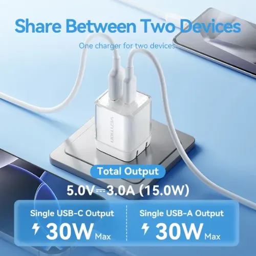 Vention 30W GAN Charger with Cable (TZ-FCEH0-US) - View 2