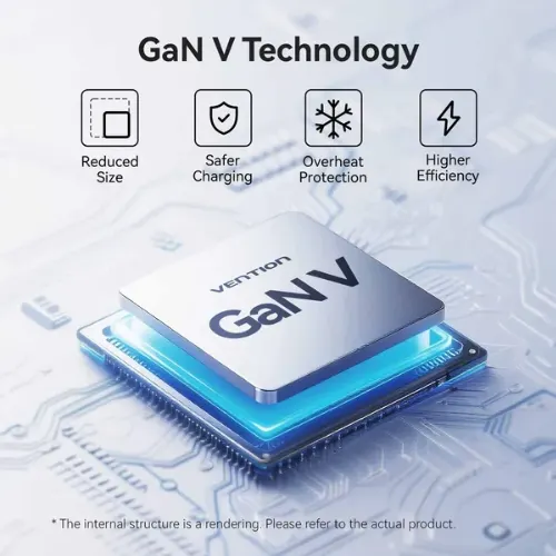Vention 45W GAN Charger with Cable (TZ-FCFH0-US) - View 3