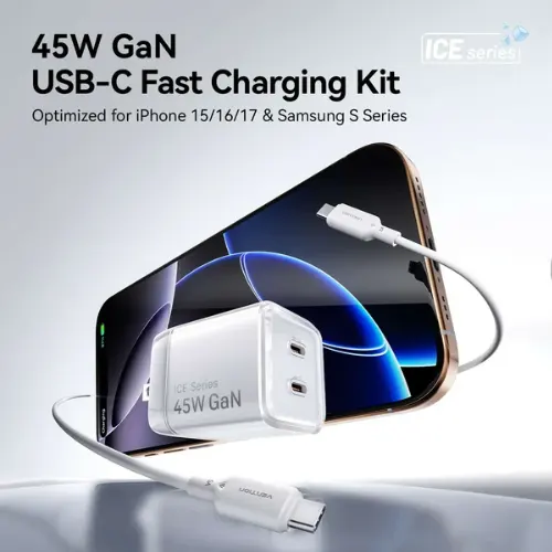 Vention 45W GAN Charger with Cable (TZ-FCFH0-US) - View 2