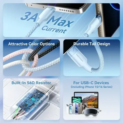 Vention USB-C Charging & Data Cable (CTNBF) - View 3
