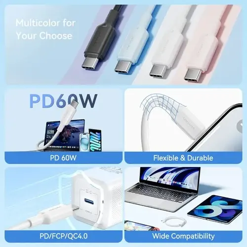 Vention 60W Max USB-C Charging & Data Cable (TRCBF) - View 2