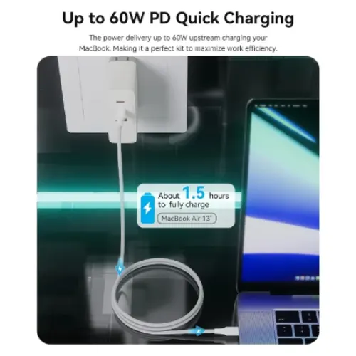 Vention USB 2.0 USB-C to USB-C Charging & Data Cable (TAXWD) - View 2