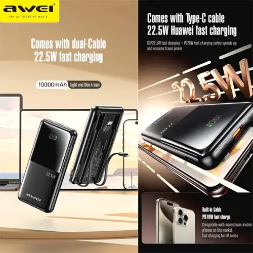 AWEI P76K 22.5W 10,000mAh Powerbank - View 5
