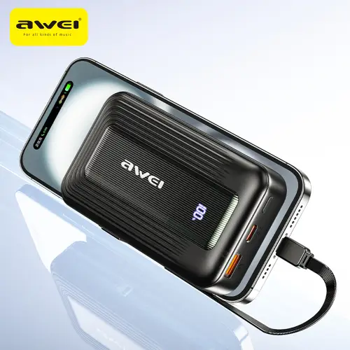 AWEI PA1 22.5W 10,000mAh Retractable Cable Powerbank - View 4