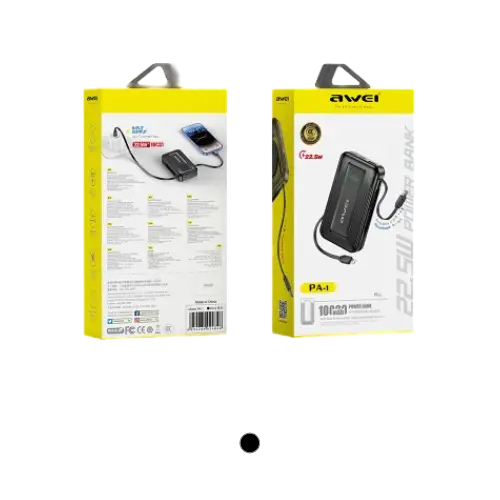 AWEI PA1 22.5W 10,000mAh Retractable Cable Powerbank