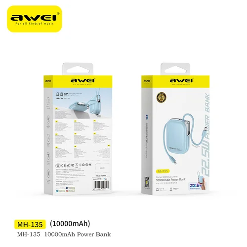 AWEI (Powerbank 10000mAh) MH135 22.5W with CCC 3C Certification - View 4