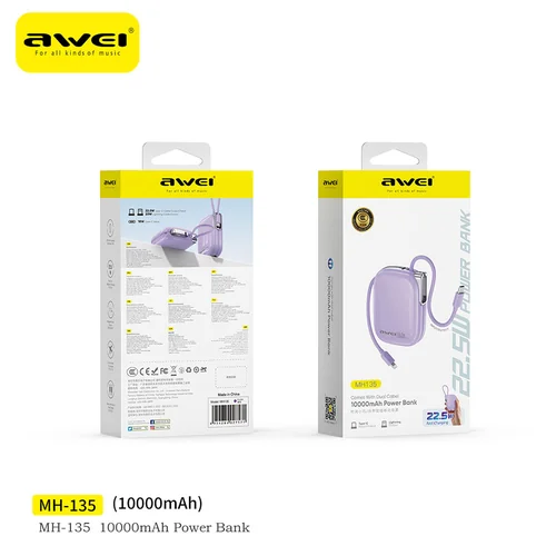 AWEI (Powerbank 10000mAh) MH135 22.5W with CCC 3C Certification - View 6