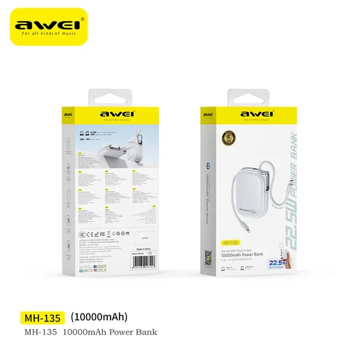 AWEI (Powerbank 10000mAh) MH135 22.5W with CCC 3C Certification - View 5
