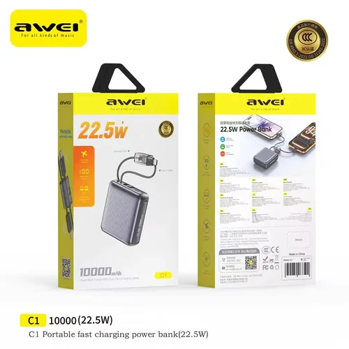 AWEI (Powerbank 10000mAh) C1 22.5W with 3C CCC Certification - View 5
