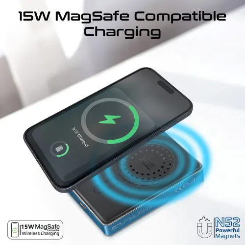 Promate Blade-10 Ultra-Compact Aluminum Crafted MagSafe Compatible Wireless PowerBank - View 2