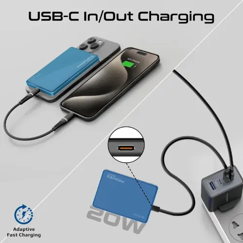 Promate Blade-5 Ultra-Slim Aluminum Crafted MagSafe Compatible Wireless Charging PowerBank - View 2