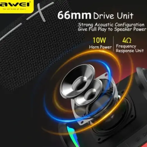 AWEI Y525 10 Watts Bluetooth Speaker Black - View 4