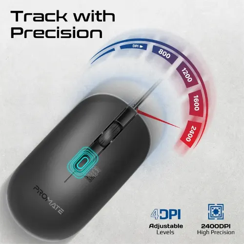 Promate CM-2400 MaxComfort Adjustable DPI Wired Optical Mouse - View 4