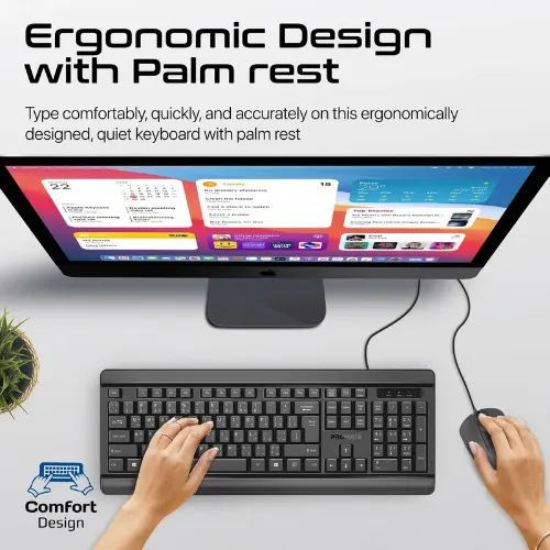 Promate Combo-CM6 Quiet Keys Wired Keyboard and 1200 DPI Mouse - View 2