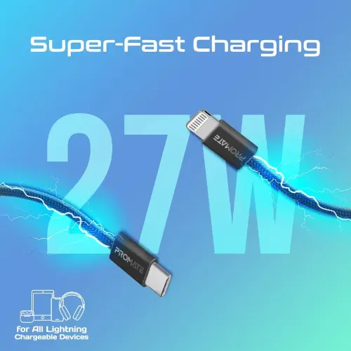 Promate EcoLine-Ci120 27W Super-Fast USB-C to Lightning Cable - View 4