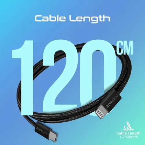 Promate EcoLine-Ci120 27W Super-Fast USB-C to Lightning Cable - View 3