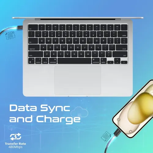 Promate EcoLine-Ci120 27W Super-Fast USB-C to Lightning Cable - View 2