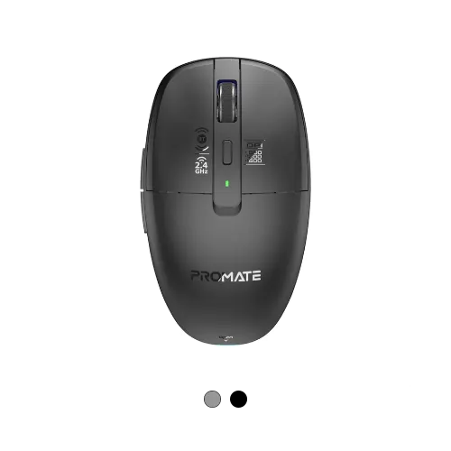 Promate Flixi Dual Mode Wireless Mouse with Rechargeable Battery BT & 2.4GHz Connectivity