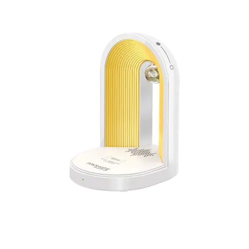 Promate Globe-Qi Multi-Functional LED Lamp Bluetooth Speaker with 15W Wireless Charger