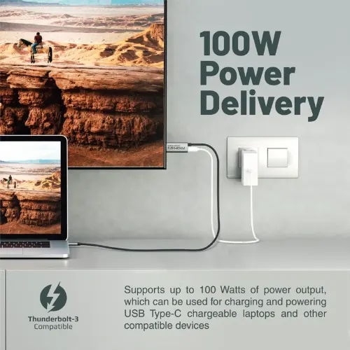 Promate HDMI-PD100 4K CrystalClarity USB-C to HDMI Cable - View 2