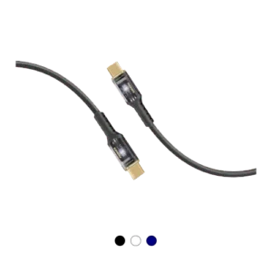 Promate LucidLine-CC120 High Tensile Transparent 100W Power Delivery USB-C Cable with LED Light