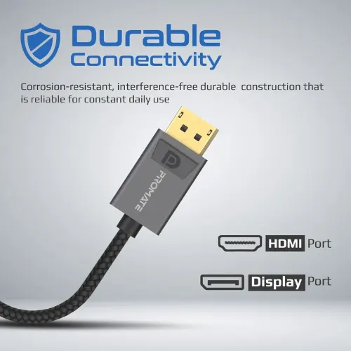 Promate MediaLink-DP 4K@60Hz High Definition DisplayPort to HDMI Adapter - View 3