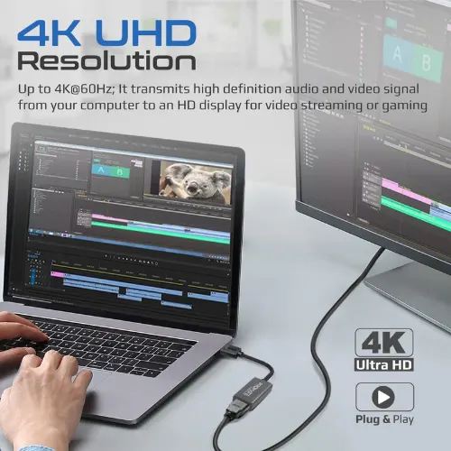 Promate MediaLink-DP 4K@60Hz High Definition DisplayPort to HDMI Adapter - View 2