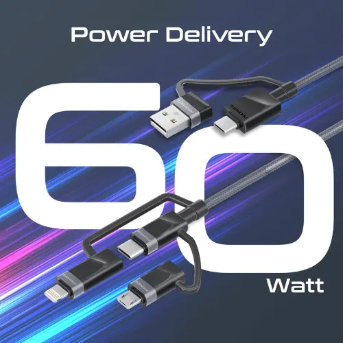 Promate 6-in-1 Hybrid Multi-Connector cable for Charging & Data Transfer - View 3