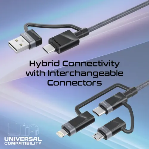 Promate 6-in-1 Hybrid Multi-Connector cable for Charging & Data Transfer - View 2