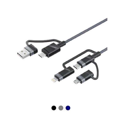 Promate 6-in-1 Hybrid Multi-Connector cable for Charging & Data Transfer