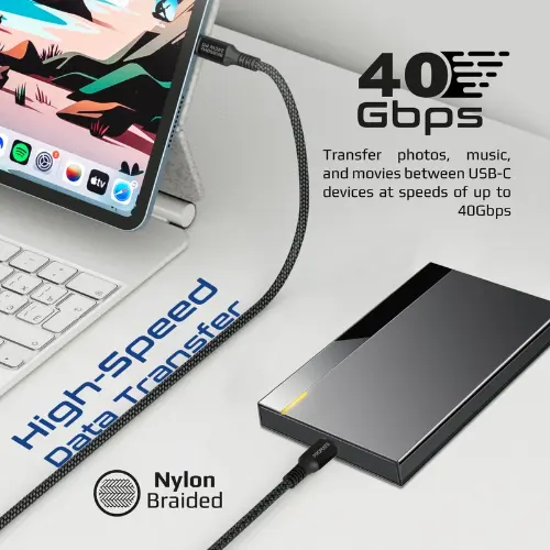 Promate PowerBolt240-2M 240W Super Speed Fast Charging USB-C Cable - View 3