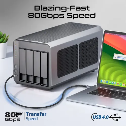 Promate PowerBolt5-80G High-Speed 80Gbps USB4™ Cable with 240W PD Support - View 2