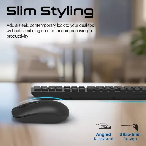 Promate ProCombo-13 Sleek Profile Full-Size Wireless Keyboard and Mouse - View 4