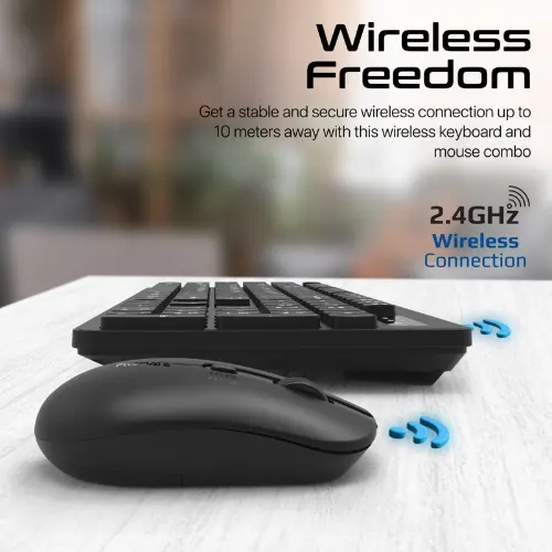 Promate ProCombo-13 Sleek Profile Full-Size Wireless Keyboard and Mouse - View 3