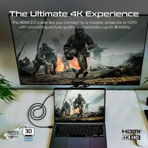 Promate ProLink4K60-10M Ultra-High Definition 4K@60Hz HDMI Audio Video Cable - View 2