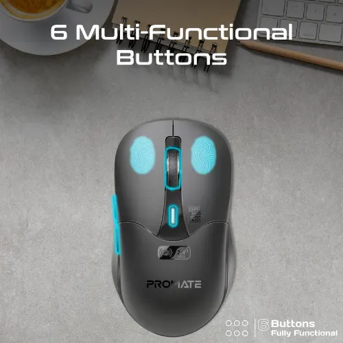 Promate Samo Dual Mode Rechargeable Wireless Mouse with BT & RF Connectivity - View 4